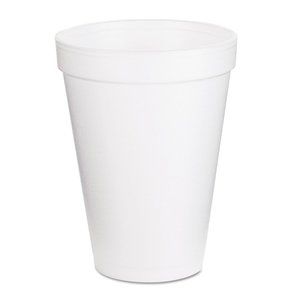 Dart Disposable Drinking Cup White Styrofoam 12 oz. 1000 Ct 12J12